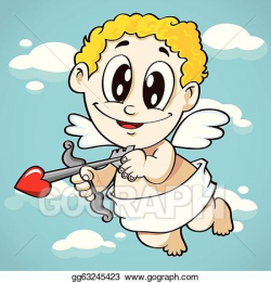 Vector Art - Flying cupid. Clipart Drawing gg63245423 - GoGraph