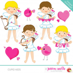 Cupid Kids Cute Digital Clipart for Invitations, Card Design, Scrapbooking,  and Web Design, Valentine Clipart