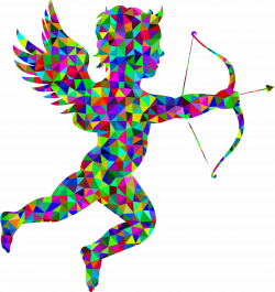 Clipart - Low Poly Prismatic Martin74 Cupid Silhouette