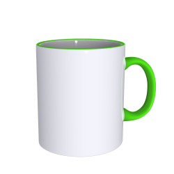 11 oz Rim Handle Green Mug | Sublimationmugs