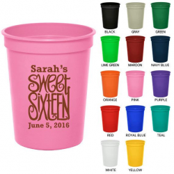 Birthday Stadium Cups (Clipart 19063) Sweet 16 - Party Favor ...