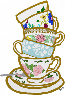 Cups Clipart Teacup Stack - Stack Of Tea Cups Clipart ...