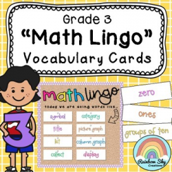 Grade 3 Math Vocabulary cards / Maths language / Australian curriculum  aligned