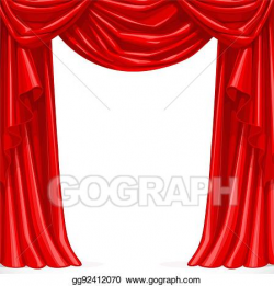 Vector Art - Big red curtain draped with pelmet isolated on ...