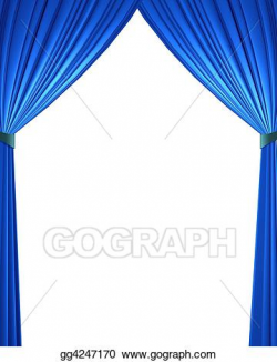 Stock Illustration - Blue curtains. Clipart Drawing ...