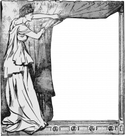 Clipart - Lady Curtain Frame