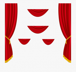 Transparent Red Curtains Decoration Png Clipart - Stage ...