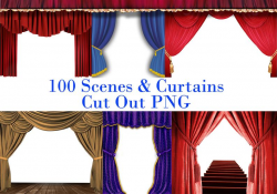 100 Curtains Clipart, red curtain backdrop, Scene clip art graphics, stage  curtains, theater curtains background, blue drapes photo overlays