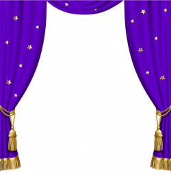 Transparent Purple Curtains with Gold Tassels and Stars | PNG ...