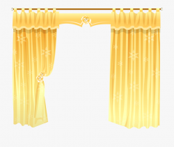 Curtain Clipart Gold Light - Yellow Curtains Clipart ...