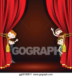 Vector Stock - Kids on stage. Clipart Illustration ...