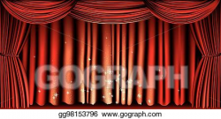 Vector Clipart - Large red curtain. Vector Illustration ...