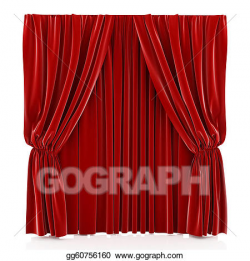 Drawing - Red curtain. Clipart Drawing gg60756160 - GoGraph