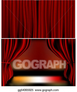 Clip Art Vector - Red velvet curtains. Stock EPS gg54065925 ...