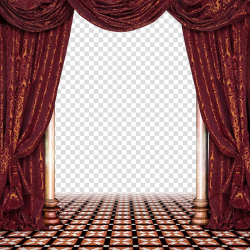 Maroon curtains on doorway illustration, Window treatment ...
