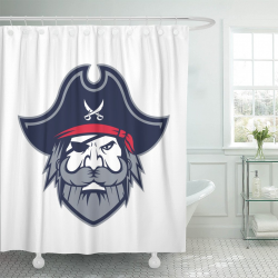 Amazon.com: Emvency Shower Curtain Beard Pirate Head Mascot ...