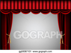 EPS Vector - Red curtain and scenic screen . Stock Clipart ...