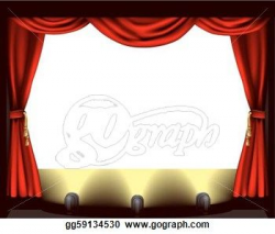 Theater Drawing | Drawing - A theatre stage, lights and ...