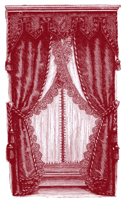 Vintage Clip Art - Fancy Victorian Curtains -Draperies - The ...