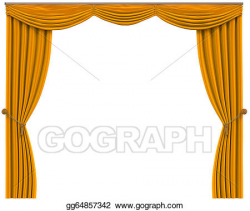 Clipart - Yellow curtains. Stock Illustration gg64857342 ...