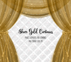 Sheer Gold Curtains Clipart, diamond curtains, diamond sparkle stage  curtains, theater curtain for invitations, planner stickers, PNG file