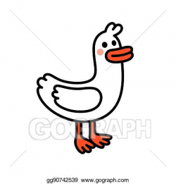 Vector Clipart - Cute cartoon goose. Vector Illustration ...