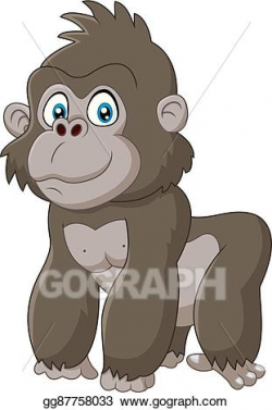 EPS Vector - Cute baby gorilla cartoon. Stock Clipart ...