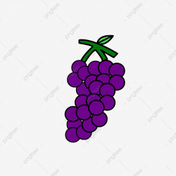 Purple Cute Cartoon Creative Simple Fruit Grape, Grape ...