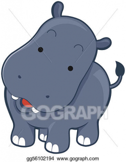 Stock Illustration - Cute hippo. Clipart Illustrations ...
