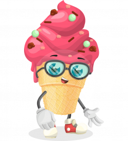 Vector Smart Icecream Cartoon Character - Frosty the Cute Creamsicle ...