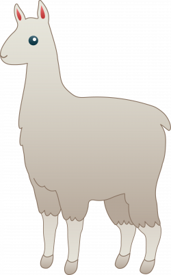 Fluffy White Llama - Free Clip Art