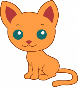 Cute Orange Kitty Cat - Free Clip Art