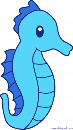Seahorse 2 Blue Clip Art - Sweet Clip Art
