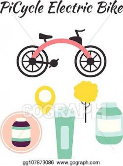Vector Clipart - Electric bicycle concept design set ...