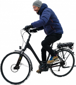 Is Winter Cycling His Electric Bike PNG Image - PurePNG | Free ...