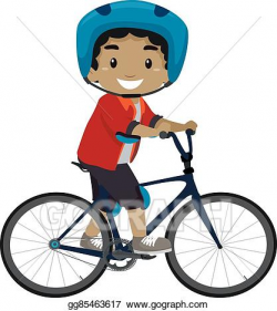 Vector Art - Boy riding a bicycle. EPS clipart gg85463617 ...