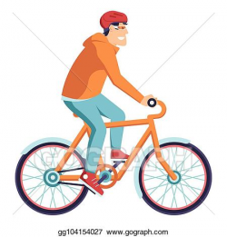 Vector Art - Bicycle delivery courier man. EPS clipart ...