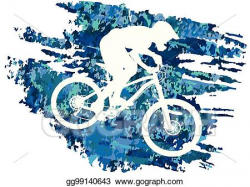 Vector Stock - Silhouette of a cyclist riding a mountain ...