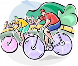 Bike Race Cyclist Competitors - Vector Image
