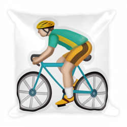 Emoji Pillow - Bicyclist – Just Emoji