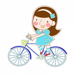 Bicycle Cartoon Cycling - Cartoon hand-painted girl riding a bike ...
