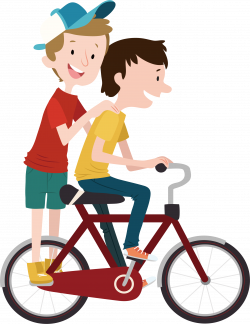 Bicycle Child Cycling - During the period of driving two young ...
