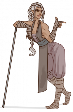 OC] Playing with new art styles, here's my monk again. ¯\_(シ)_/¯ : DnD