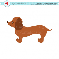Dachshund Single Clipart - sausage dog clip art, cute dog, dog clipart,  puppy - personal use, small commercial use, instant download