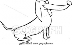 Vector Art - Dachshund dog cartoon for coloring. EPS clipart ...
