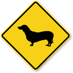Dachshund Dog Symbol Sign, Guard Dog Sign, Beware Dog Sign, SKU: K ...