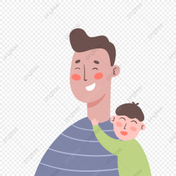 Hand Drawn Cute Father And Son, Cute, Hand Drawn, Dad PNG ...