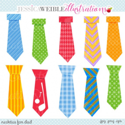 Neckties For Dad Cute Digital Clipart - Commercial Use OK ...