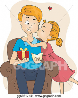 EPS Vector - Father's day kiss. Stock Clipart Illustration ...