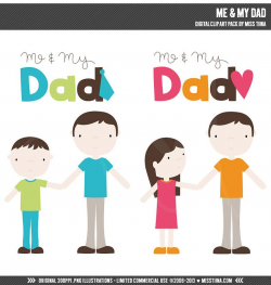 Me & My Dad Digital Clipart Clip Art Illustrations - instant download -  limited commercial use ok